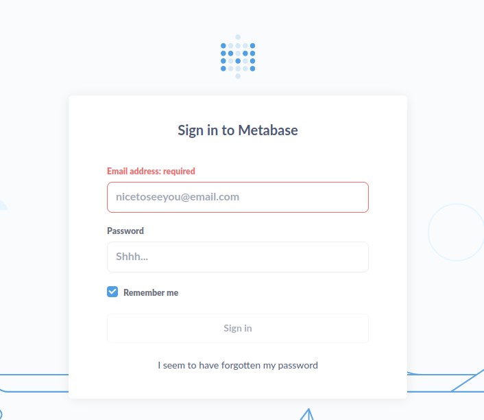 Analytics Sign In Page