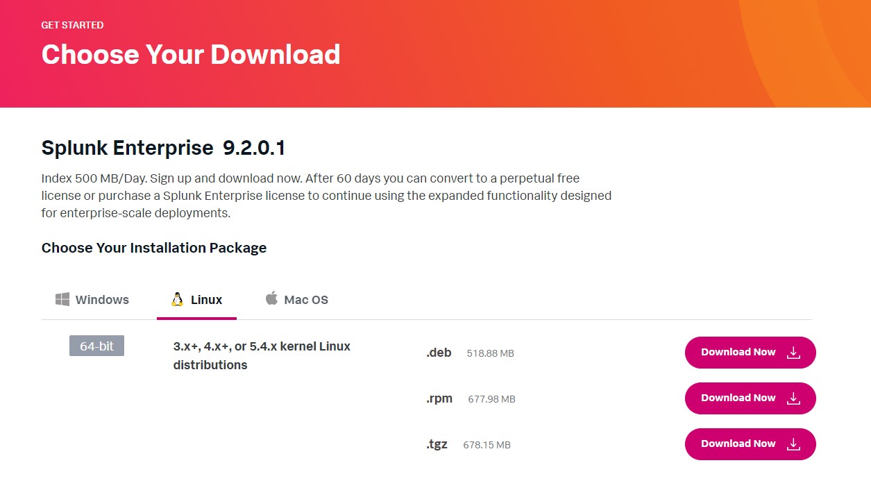 Installing Splunk Enterprise 9.2.0.1