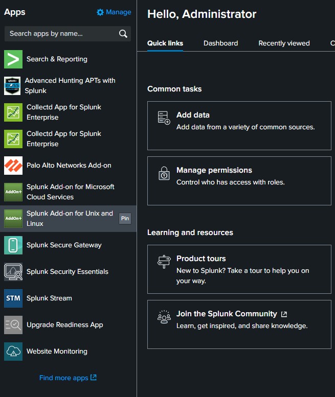 Verifying Splunk Add-Ons Installation